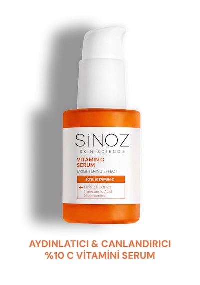 Sinoz Aydınlatıcı Canlandırıcı %10 C Vitamini Yüz Serumu 30 ML