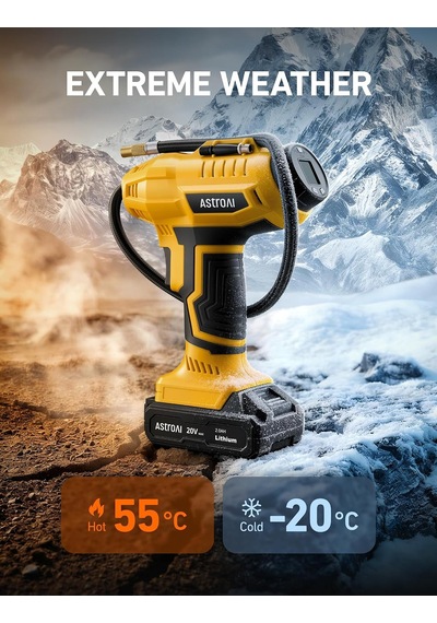 2'si 1 Arada Metal Silindir Hava Kompresörü, 20v Pil Ve 12v Araç Güç Kaynağı, Motosiklet, Araba Ve Bisiklet İçin