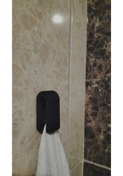 2 Li 3d Baskı Modern Siyah Havlu Askısı Dayanıklı Banyo,mutfak Havluluk-duvar Tipi Kaymaz Siyah Diğer