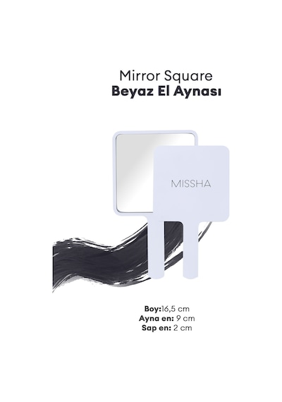 Missha Mirror Square Şık Tasarımlı El Makyaj Aynası Beyaz