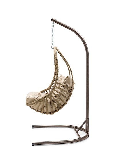 Premium Rattan Salıncak El Örgüsü Bahçe & Balkon & Teras & Ev Salıncağı Kahverengi