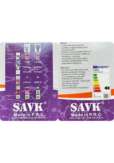8 Adet Şavk 7w 6500k Beyaz Işık Par20 E27 Duylu Kalın Duy Led Spot Ampul
