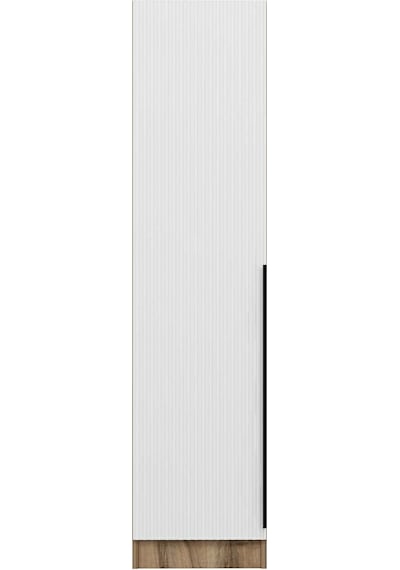 Minar Kale 1 Kapaklı Dolap Dore - Beyaz Çizgili Mebran 190cm Çok Renkli