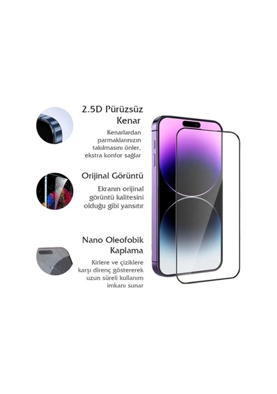 İphone 11-xr Uyumlu Kolay Uygulama Aparatlı Siyah Çerçeveli Tam Kapatan Cam Ekran Koruyucu