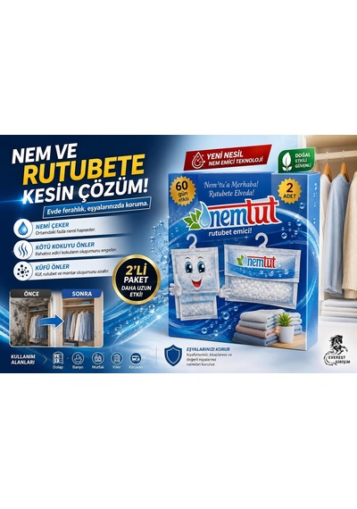 Rutubet Giderici Nem Emici Koku Küf Ve Korozyon Önleyici 1 Kutu 2 Paket 1 Kg Diğer