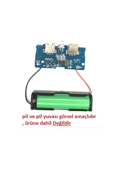 Rfkumanda-Powerbank Şarj Devresi 5V 2A , Powerbank Modülü Çift Usb Çıkışlı