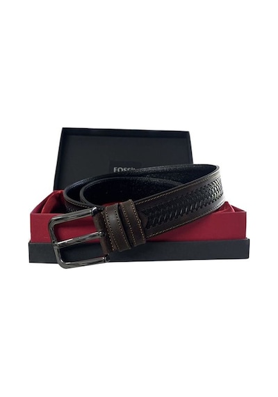 Fossil Kahve Desenli Hakiki Deri Spor Erkek Kemeri 4cm-120cm Kahve