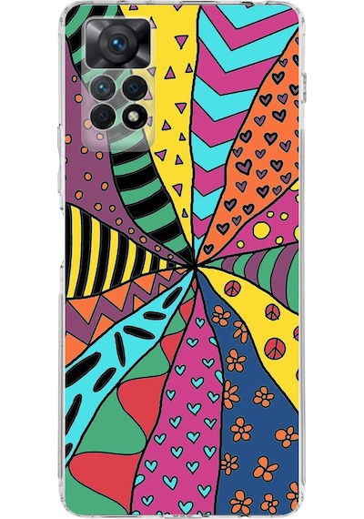 Xiaomi Redmi Note 11 Pro İle Uyumlu Retro Color 4 Kamera Korumalı Şeffaf Kılıf Şeffaf