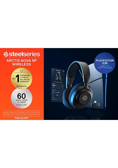 SteelSeries Arctis Nova 5P Wireless - Bluetooth Kablosuz Kulak Üstü Oyuncu Kulaklığı