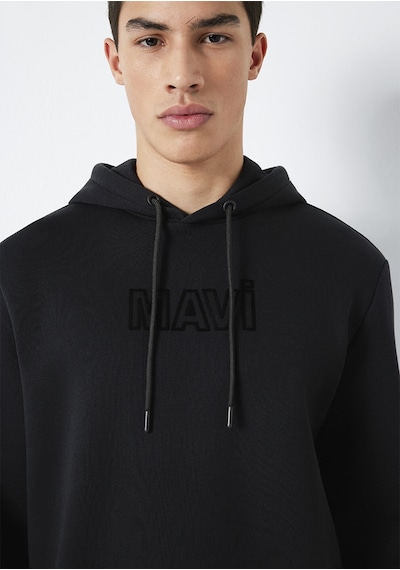 Mavi - Mavi Baskılı Kapüşonlu Siyah Sweatshirt 0s10549-900 Siyah
