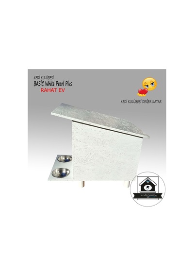 Kedigram Kedi Kulübesi Basic White Pearl Plus Kedi Evi Yağlı Boyalı