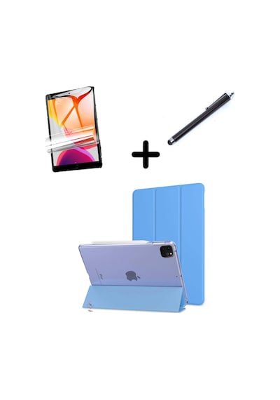 Apple Uyumlu iPad Pro 11 1. 2. 3. 4. Nesil Kılıf Set PU Deri Smart Tablet Kilifi Ekran Koruyucu + Kalem