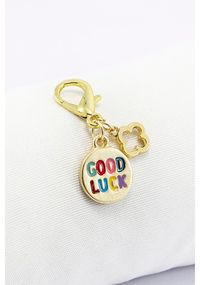 Renkli Good Luck İyi Şanslar Metal Kalpli Klipsli Cüzdan Süsü Cha