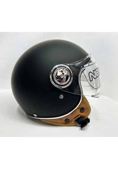 Nero Tk-06 Şefaf Vizörlü Yarım Açık Kask Mat Siyah