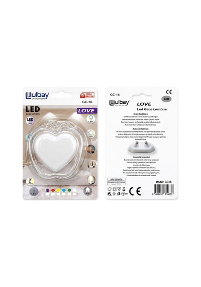 Ulbay Led'li Gece Lambası Kalp Desenli- 10'li Paket Diğer