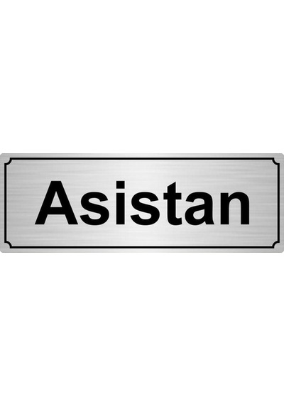 Gümüş Renk Metal Asistan Yönlendirme Levhası 10cmx20cm