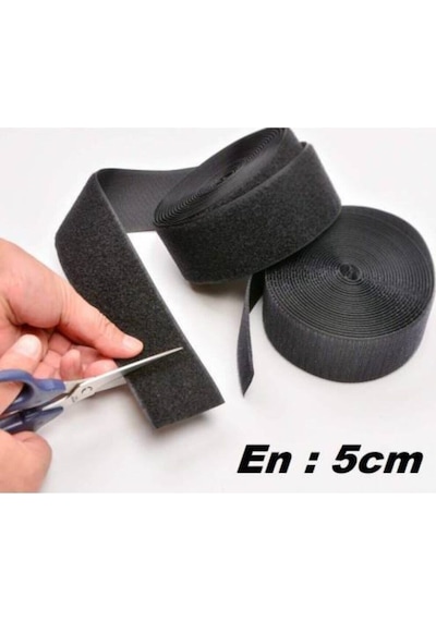 Paşateks-3 Metre Cırt Cırtlı Bant , Kaliteli Cırt Bant,çift Taraflı Cırt En 5cm X Boy 3mt-siyah