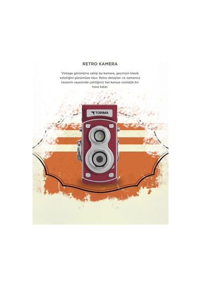 Torima CMR44 Mini Retro Dijital Fotoğraf Makinesi Kırmızı