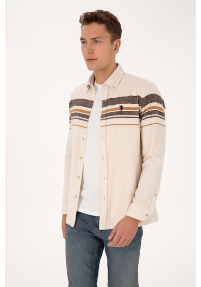 U.s. Polo Assn. Erkek Gömlek Desenli 50308334-vr256 İnci