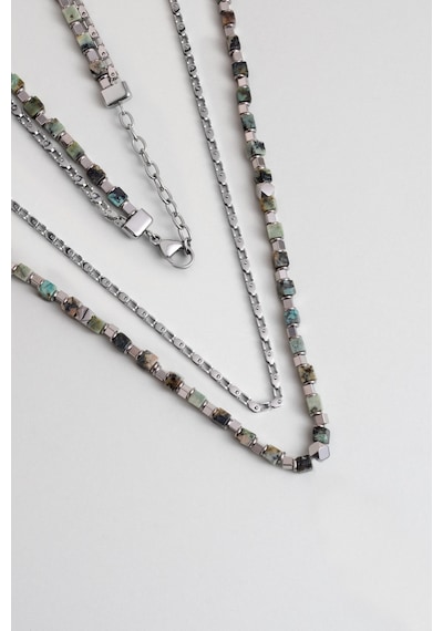 So Chic Jasper Taşlı 55 Cm Çelik Çoklu Erkek Kolye