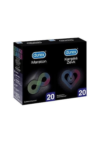 Durex Maraton 20li + Karşılıklı Zevk 20li Prezervatif Avantaj Paketi
