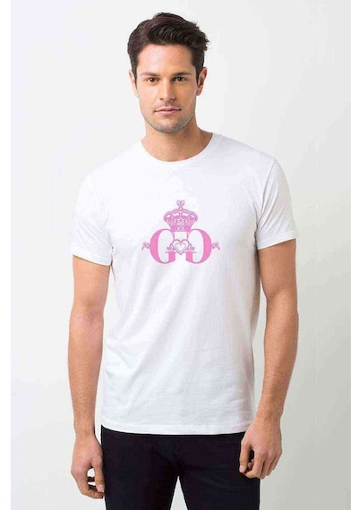 Generation Gg Logo Kpop Baskılı Beyaz Erkek Tshirt
