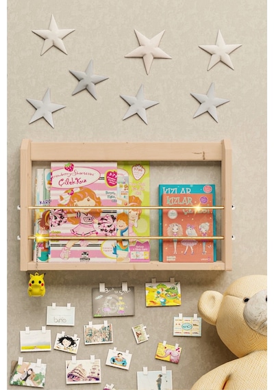 Bino Bino Çalışma Odası Kitaplık Duvar Rafı Montessori Kitaplık