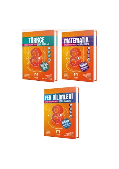 Mozaik Lgs 8. Sınıf Matematik Fen Bilimleri Türkçe 3'lü Soru Bankası Kitap Seti