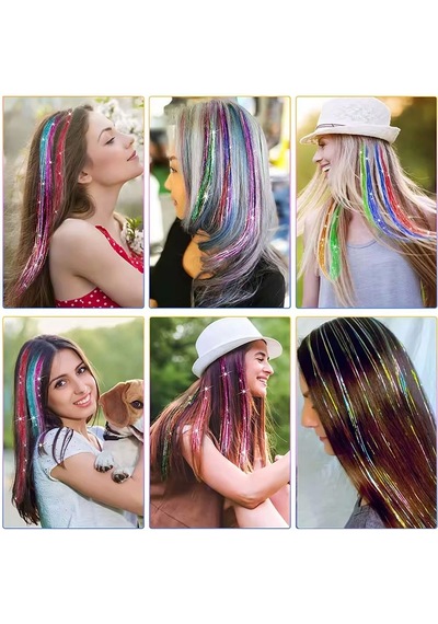 Klipsli Hair Tinsel Saç Simi / Htk17 Çok Renkli
