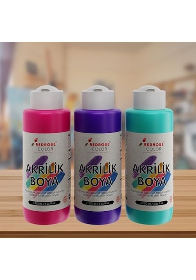 Mor-fuşya-turkuaz Akrilik Boya 3&apos Lü Set 3x120ml