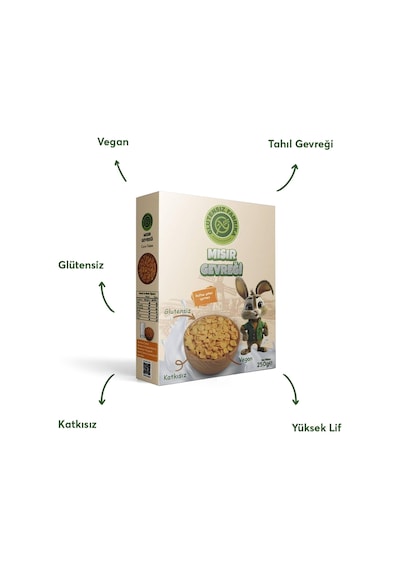 Glutensiz Fabrika Glutensiz Yerli Mısır Gevreği Cornflakes 250 G