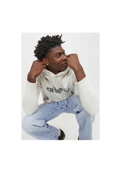 Jack & Jones Kapüşon Yaka Krem Erkek Sweatshırt 12246802 Jorlakewood Sweat Hood Bf