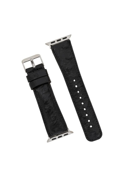 Bloominband Charcoal Noir Deri  Apple Watch Uyumlu Kordonu-44/45/46/49mm