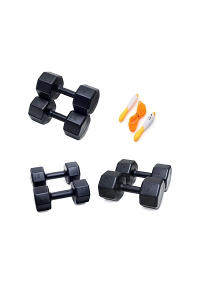 Ps Spor 3 Çift Dambıl Set 5 Kg + 7 Kg + 9 Kg + Sayaçlı Atlama İpi