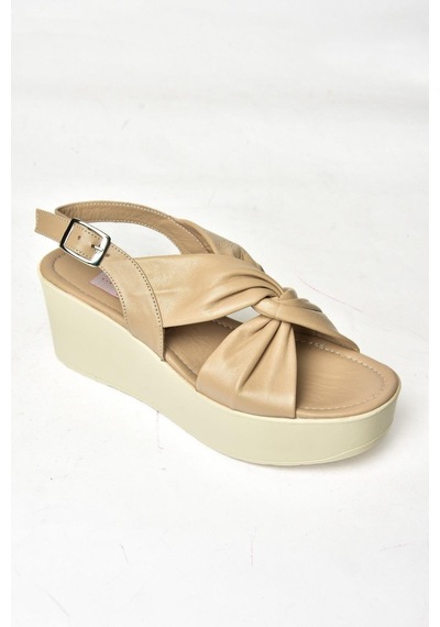 Fox Shoesp555750803 Bej Hakiki Deri Comfort Ortopedik Taban Dolgu Bej