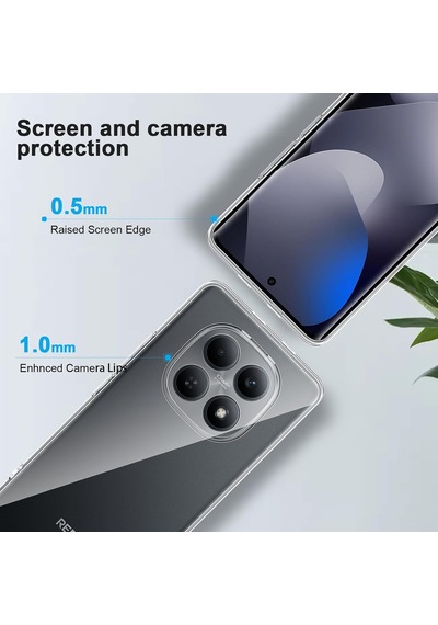 Xiaomi Redmi Note 15 İle Uyumlu Kılıf Şeffaf Kamera Korumalı Esnek Silikon Telefon Kılıfı Kapak