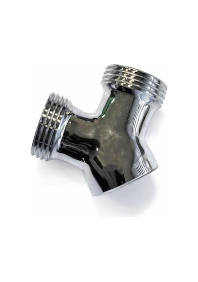 Lexroo Metal Çamaşır Bulaşık Çatalı Musluk Girişi Uzun Ömürlü Metal Gövde Çift Musluk Bağlantı
