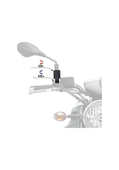 Mg Moto -8+8 Siyah Ayna Adaptörü