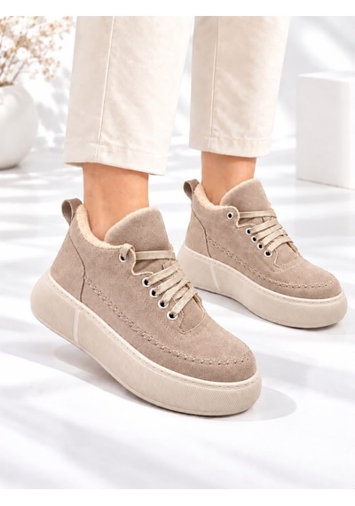 Dabab Shoes Nolen Kadın Vizon Bağcıklı Lüks Süet İçi Kürklü 4 Cm Kalın Taban Sneaker Spor Ayakkabı Dabab Shoes Nolen Kadın Vizon Bağcıklı Lüks Süet İçi Kürklü 4 Cm Kalın Taban Sneaker Spor Ayakkabı