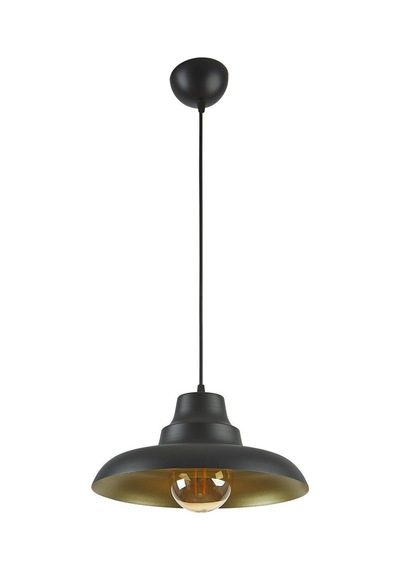 Carmen Özel Tasarım Çap 30 Cm Modern Salon - Mutfak - Cafe Siyah Içi Gold Tekli Sarkıt Avize Siyah Gold Siyah Gold