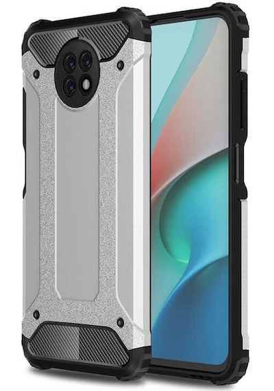 Kilifone - Xiaomi Uyumlu Redmi Note 9t - Kılıf Çift Katman Zırh Tank Crash Military Kapak - Gri
