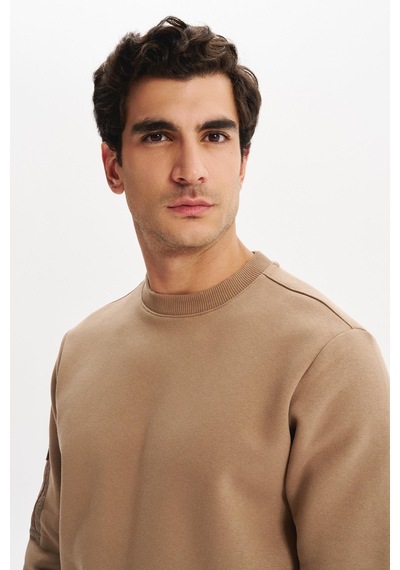 AR-MA Arma Erkek Regular Fit Basic 3 İplik Şardonlu Bisiklet Yaka Sweatshirt Pamuk Polyester Karışımlı K30124603302 Gri