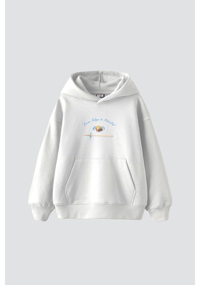 Startmore From Tokyo To Istanbul Baskılı Oversize Unisex Beyaz Beyaz