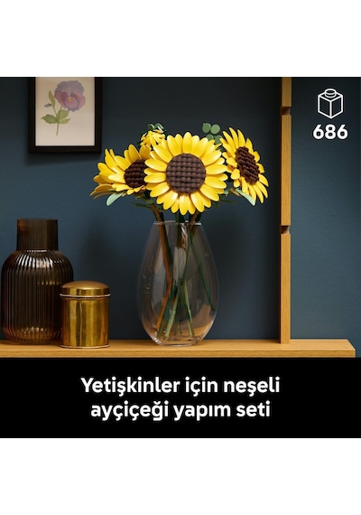 Lego Botanicals Ayçiçeği Buketi 11502 - Yetişkinler İçin Çeşitli Gelişim Aşamalarında 6 Ayçiçeği İçeren D Çok Renkli