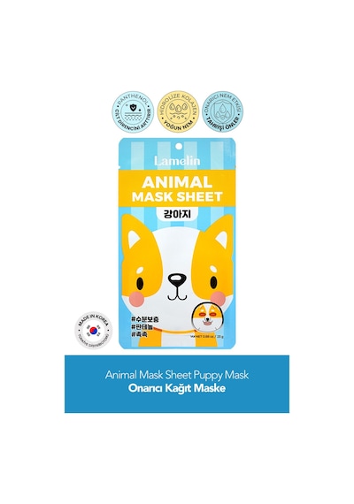 Lamelin Köpek Desenli Eğlenceli, Onarıcı Kağıt Maske Lamelin Animal Mask Puppy