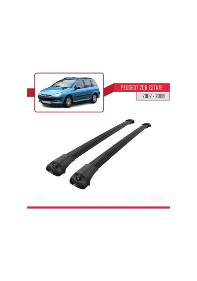 Peugeot 206 Estate 2002-2008 Arası İle Uyumlu Ace-1 Ara Atkı Tavan Barı Siyah