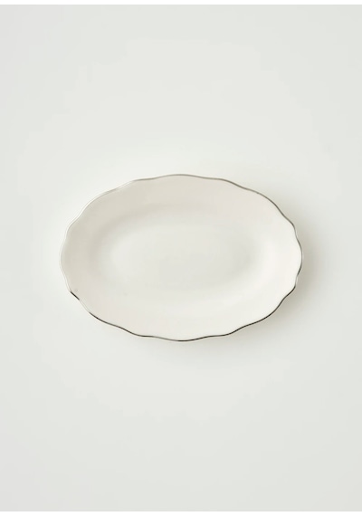 Bella Maison Victoria Porselen Sunum Tabağı Silver 25 Cm Silver