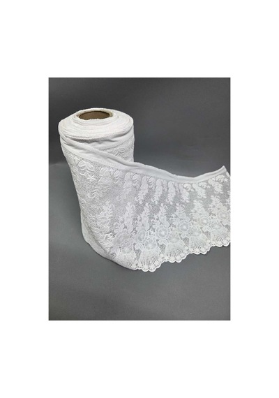 23 Cm Krem Pvc Dantel Raf Örtüsü Dolap İçi Örtü Runner Beyaz-3
