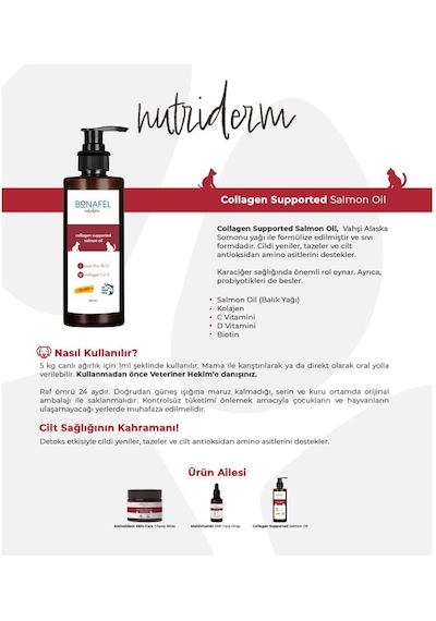 Bonafel Kedi ve Köpekler İçin Kolajen Katkılı Alaska Somon Yağı 150 ML