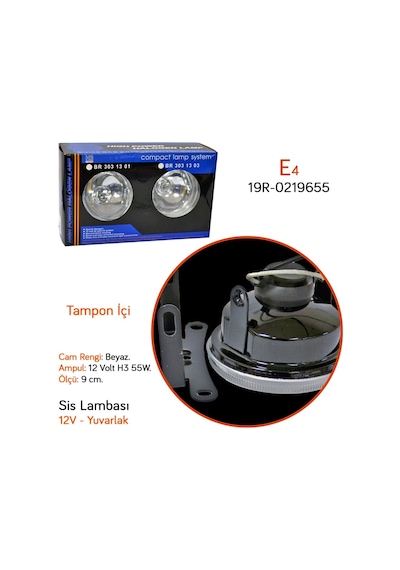 Carub 12v Sis Lambası Yuvarlak 9 Cm Beyaz Tampon İçi Br3031301 Carub 12v Sis Lambası Yuvarlak 9 Cm Beyaz Tampon İçi Br3031301